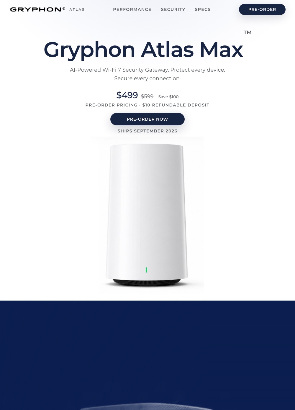 Consumer product launch page