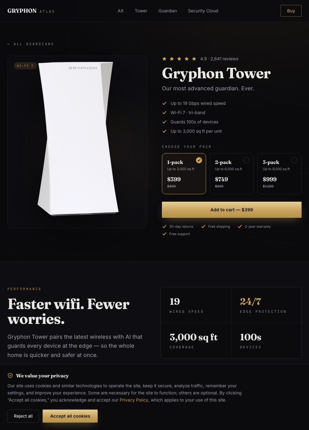 Product range page