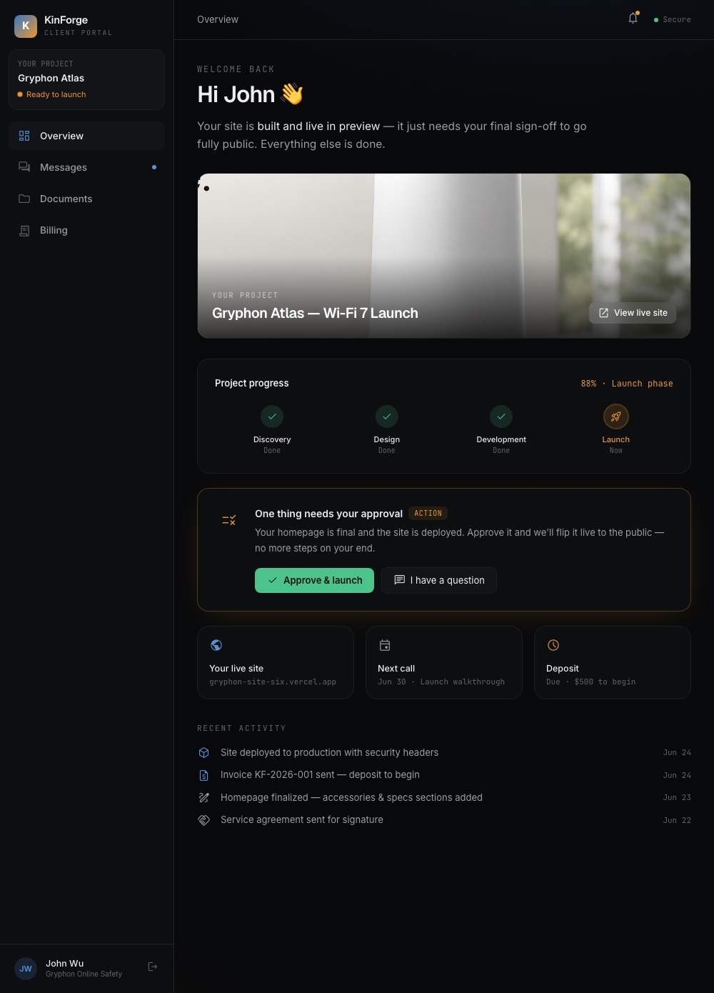Client project portal